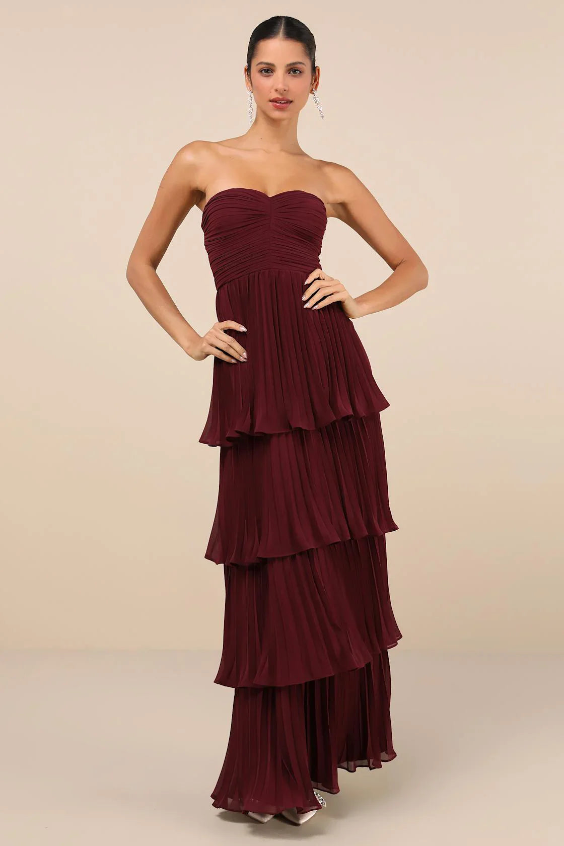 Lina Strapless Tiered Maxi Dress