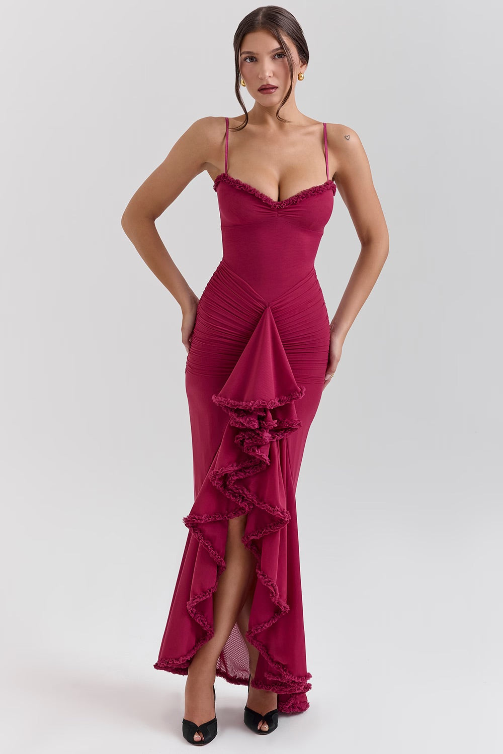 Katie Ruffled Front Gown